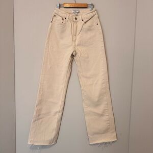 Abercrombie & Fitch Women's High Rise Cream Jeans